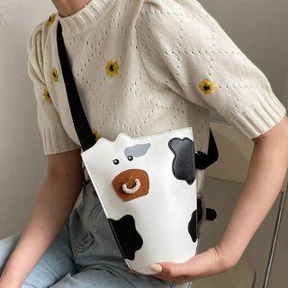 Cow Bucket Bag White - One Size
