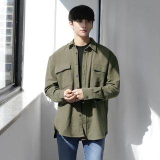 Couple Flap-pocket Loose-fit Shirt