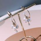 Faux Pearl Hoop Ear Stud 1 Pair - White Faux Pearl - Gold - One Size