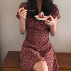 Short-sleeve A-line Chiffon Dress As Shown In Figure - One Size