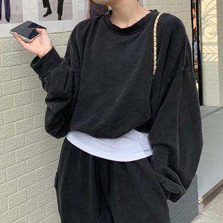 Plain Sweatshirt / Wide Leg Sweatpants