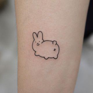Rabbit Print Waterproof Temporary Tattoo One Piece - One Size