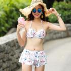Set: Bird Print Bikini + Cover Up