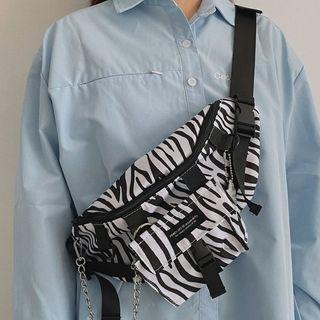 Print Nylon Waist Bag / Bag Charm / Set