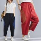 Two-tone Linen Loose Fit Pants