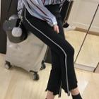 Contrast Trim Boot Cut Pants