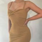 Spaghetti Strap Long-sleeve Mini A-line Dress