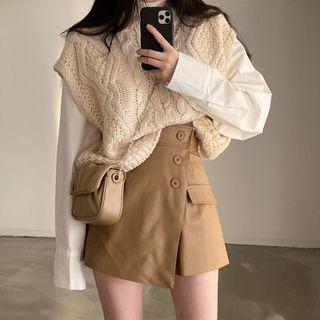 Sweater Vest / Blouse / Mini Skirt