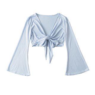 Flare-sleeve Open Front Top