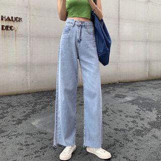 High-waist Shift Wide-leg Jeans