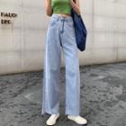 High-waist Shift Wide-leg Jeans