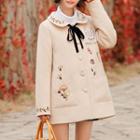 Collared Embroidered Button Coat