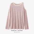 Striped Cutout Oversize Top