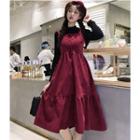 Corduroy A-line Pinafore Dress / Blouse