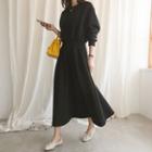 Brushed Fleece Lined Band-waist A-line Dress