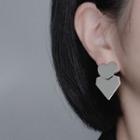 925 Silver Geometric Drop Earrings / Clip On Earring