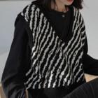 Zebra Print Knit Vest