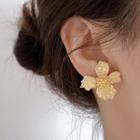 Flower Alloy Earring Type A - 1 Pair - Pale Yellow - One Size