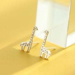 Giraffe Sterling Silver Earring 1 Pair - Silver - One Size