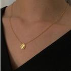 Stainless Steel Irregular Pendant Necklace E256 - Gold - One Size