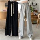 High-waist Drawstring Wide-legs Pants