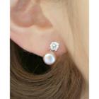 Rhinestone & Freshwater-pearl Earrings
