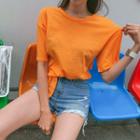 Cutout-back Tie-waist T-shirt