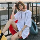 Elbow-sleeve Long Hoodie