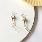 Origami Crane Faux Pearl Fringed Earring 1 Pr - Silver - One Size