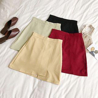 Asymmetric Plain Mini Skort