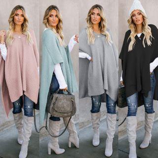 Cape-sleeve Oversized Sweater