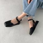 Square-toe Ankle Strap Platform Sandals