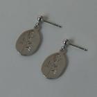 Flower Sterling Silver Dangle Earring 1 Pair - 1674 - Dark Silver - One Size