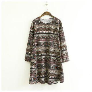 Patterned Long-sleeve Tunic