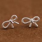 Sterling Silver Ribbon Studs