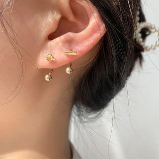 Knot / Bar Sterling Silver Swing Earring