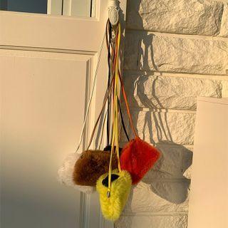 Colored Faux-fur Mini Crossbody Bag
