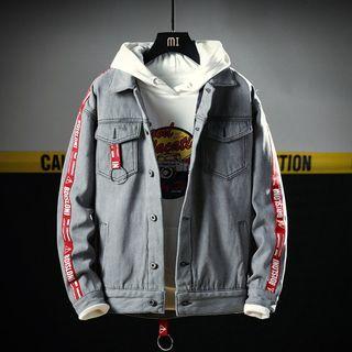 Lettering Trim Denim Jacket