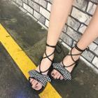 Check Lace-up Sandals