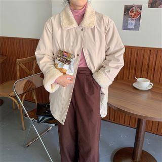 Fleece Collar Long-sleeve Coat