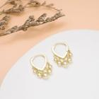 Bead Alloy Fringed Earring E3562 - 1 Pair - Gold - One Size
