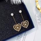 Heart Drop Earring 1 Pair - Love Heart - One Size