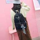 Lace-up Chain Detail Canvas Backpack