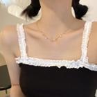 Rhinestone Alloy Necklace Tassel & Zircon Necklace - One Size