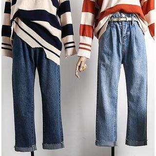 Rolled Straight-cut Jeans
