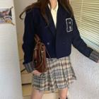 Double Breasted Blazer / Plaid Skirt
