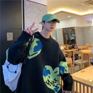 Long Sleeve Heart Jacquard Sweater