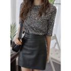 Crewneck Leopard Short-sleeve T-shirt
