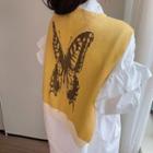 Butterfly Print Knit Shawl