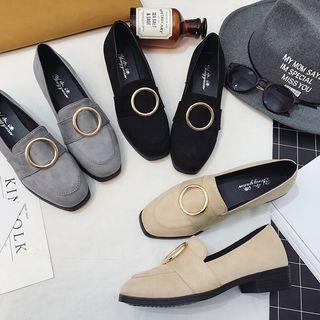 British Style Buckled Low Heeled Loafers